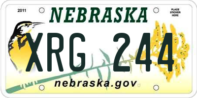 NE license plate XRG244