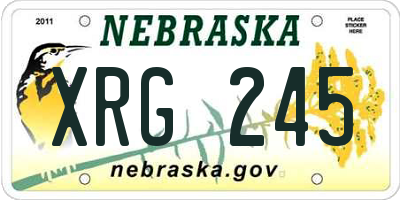 NE license plate XRG245