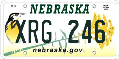 NE license plate XRG246