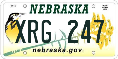 NE license plate XRG247