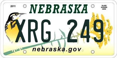 NE license plate XRG249