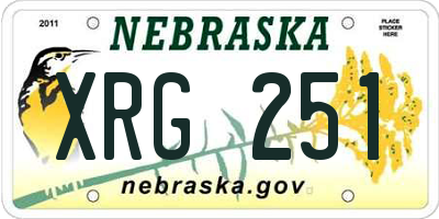 NE license plate XRG251