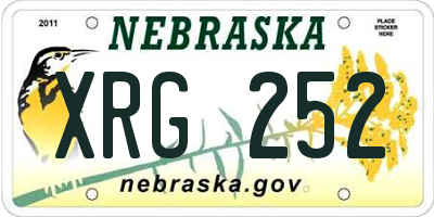 NE license plate XRG252