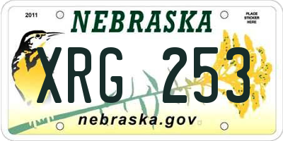 NE license plate XRG253