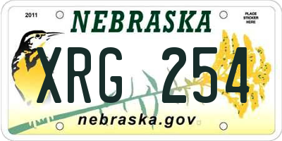NE license plate XRG254