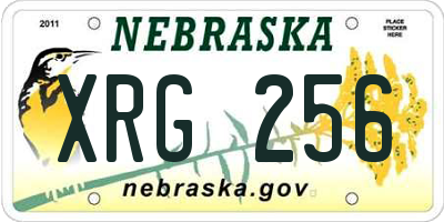 NE license plate XRG256