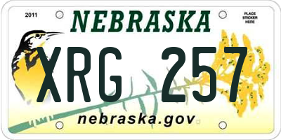 NE license plate XRG257
