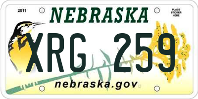 NE license plate XRG259
