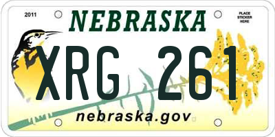 NE license plate XRG261