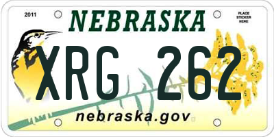 NE license plate XRG262
