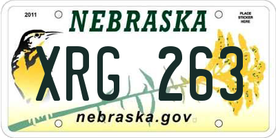 NE license plate XRG263