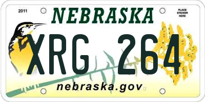 NE license plate XRG264