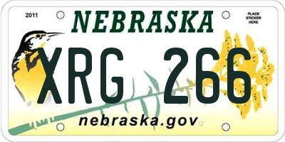 NE license plate XRG266