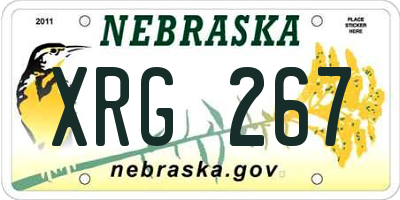 NE license plate XRG267