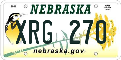 NE license plate XRG270