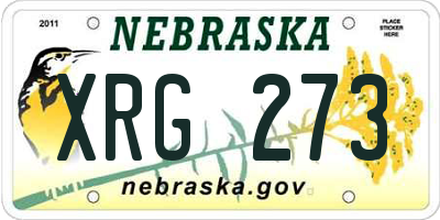 NE license plate XRG273
