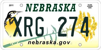 NE license plate XRG274