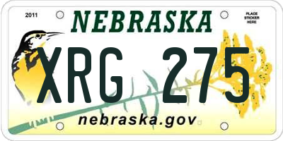 NE license plate XRG275