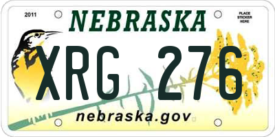 NE license plate XRG276