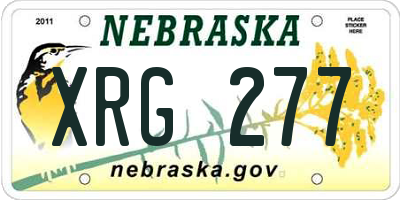 NE license plate XRG277