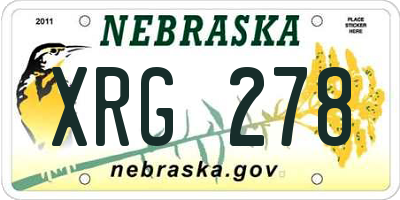 NE license plate XRG278