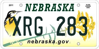 NE license plate XRG283