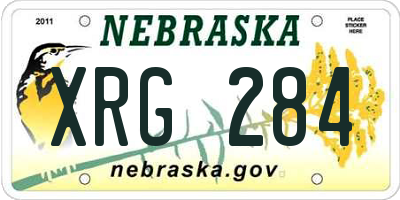 NE license plate XRG284