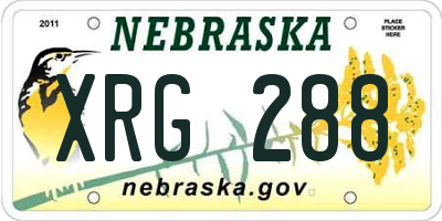NE license plate XRG288
