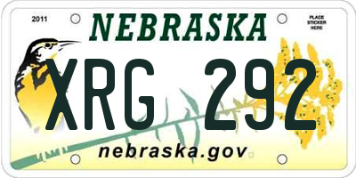 NE license plate XRG292