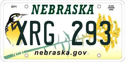 NE license plate XRG293