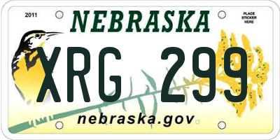 NE license plate XRG299