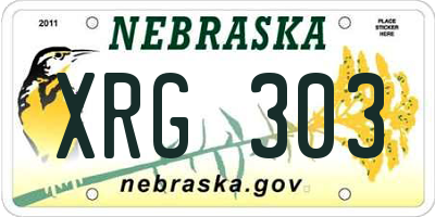 NE license plate XRG303