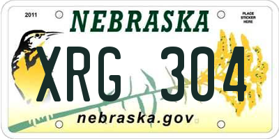 NE license plate XRG304