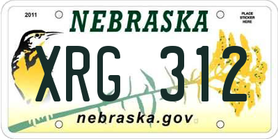 NE license plate XRG312