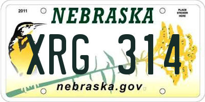 NE license plate XRG314