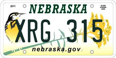 NE license plate XRG315