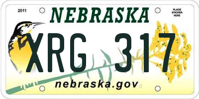 NE license plate XRG317