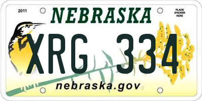 NE license plate XRG334