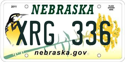NE license plate XRG336