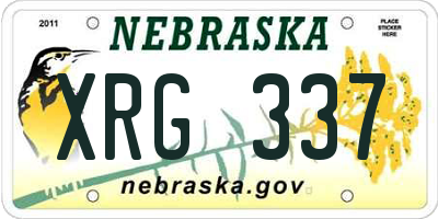 NE license plate XRG337