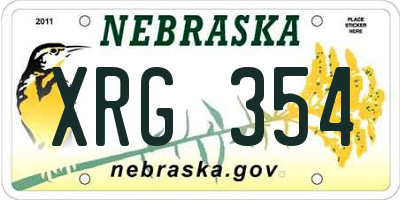 NE license plate XRG354