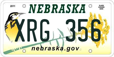 NE license plate XRG356