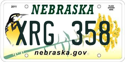 NE license plate XRG358