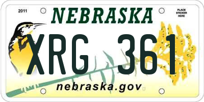 NE license plate XRG361