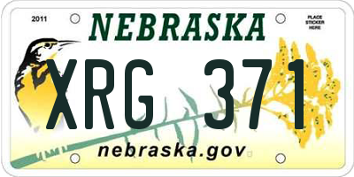 NE license plate XRG371