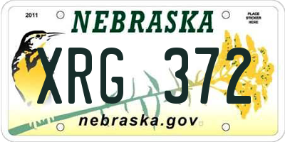 NE license plate XRG372