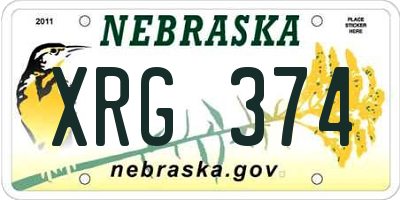 NE license plate XRG374