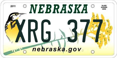 NE license plate XRG377