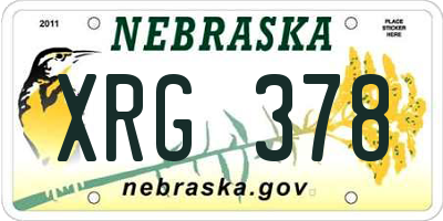 NE license plate XRG378