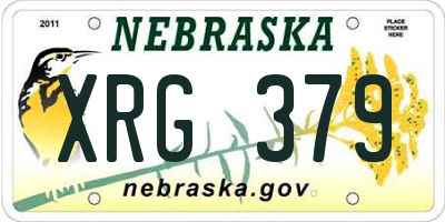 NE license plate XRG379